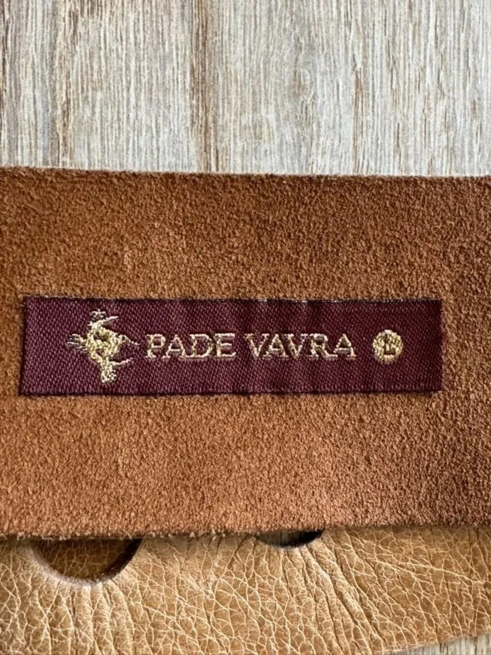 Rare PADE VAVRA Brown Leather Gold Cast Antler Chain Closure Crossover Hip Belt